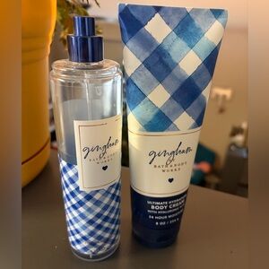 Bath & Body Works Gingham Blue Body Cream and Mist
